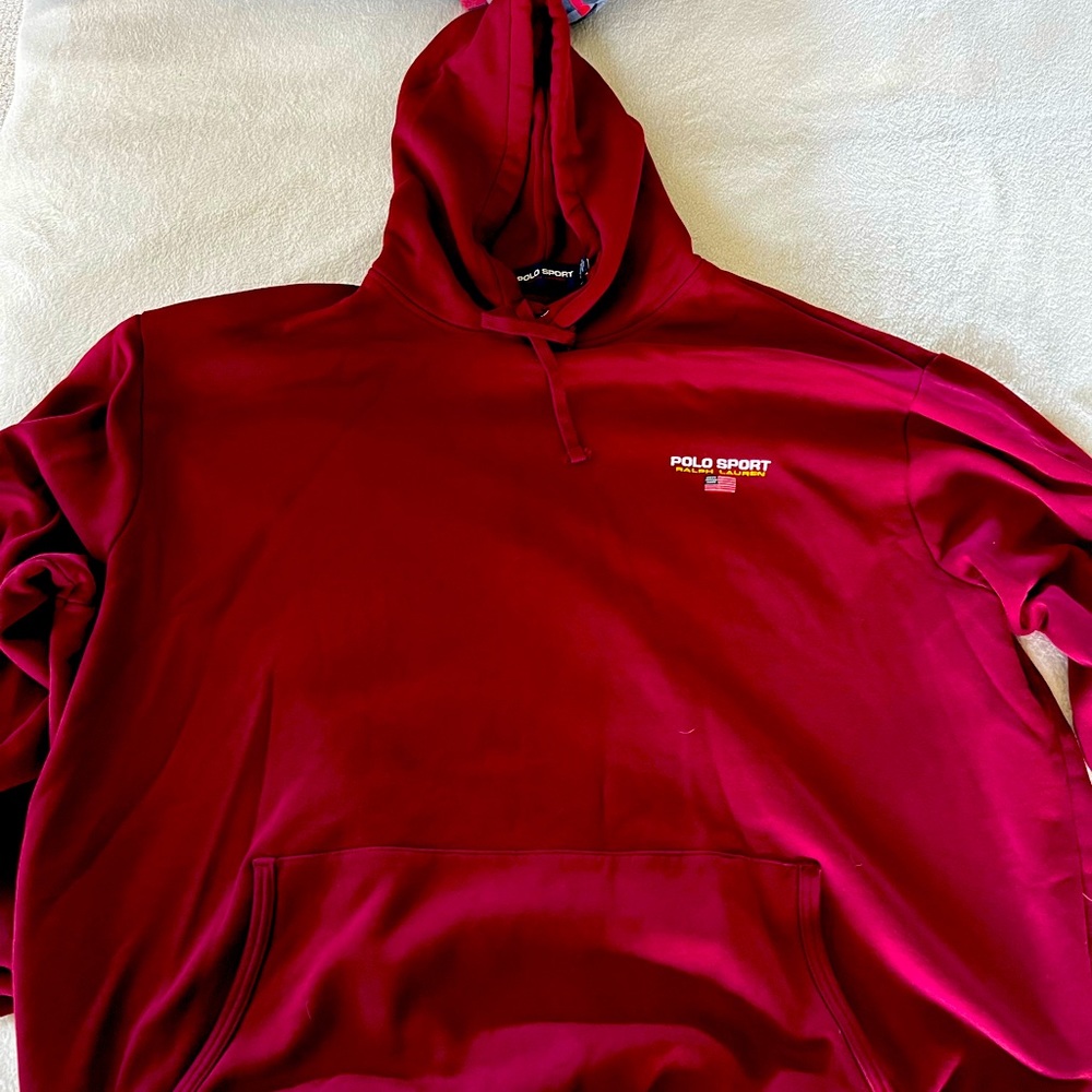 Polo Hoodie 4XLT Burgundy